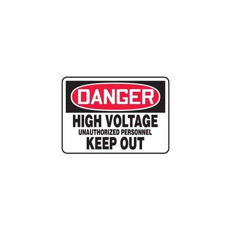 Panduit SAFETY SIGN, 7.00" X 10.00", DANGER, HI VOLT UNAUTH PER, PRS0710D7137